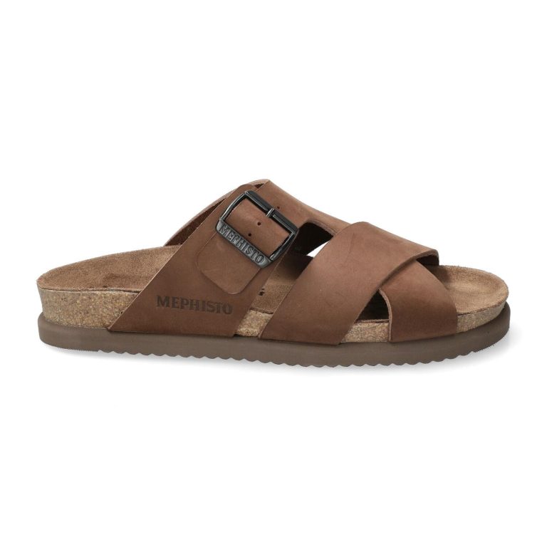 Mephisto NORDINE heren slipper - Donker bruin leer